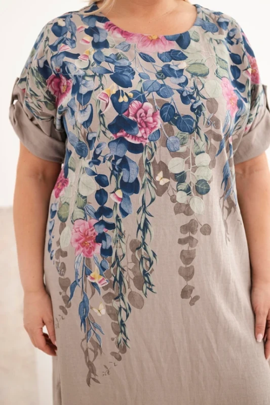 Sukienka plus size wiskozowa w kwiaty ( 46-50) 