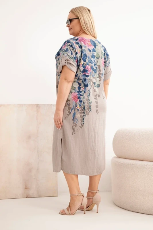 Sukienka plus size wiskozowa w kwiaty ( 46-50) 
