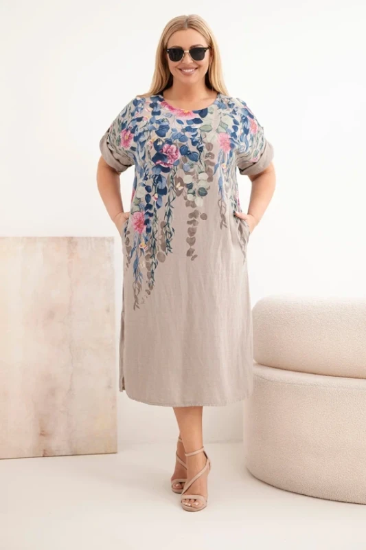Sukienka plus size wiskozowa w kwiaty ( 46-50) 