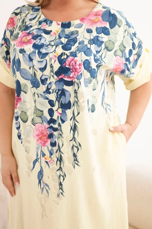 Sukienka plus size wiskozowa w kwiaty ( 46-50)  