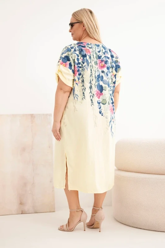 Sukienka plus size wiskozowa w kwiaty ( 46-50)  
