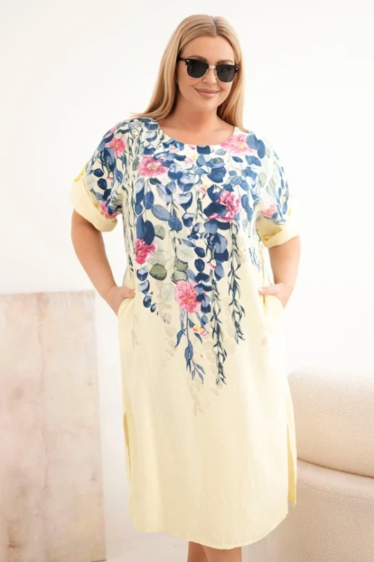 Sukienka plus size wiskozowa w kwiaty ( 46-50)  