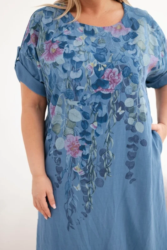 Sukienka plus size wiskozowa w kwiaty ( 46-50)  