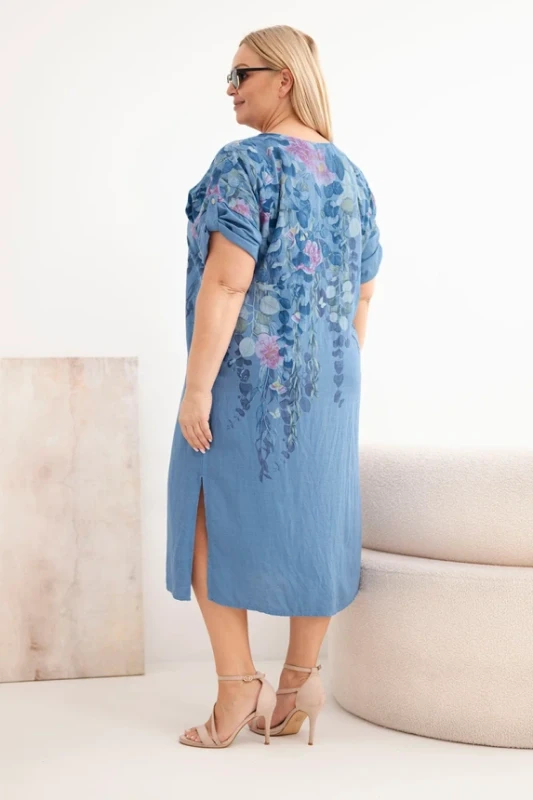 Sukienka plus size wiskozowa w kwiaty ( 46-50)  