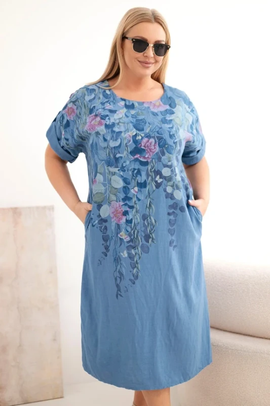 Sukienka plus size wiskozowa w kwiaty ( 46-50)  