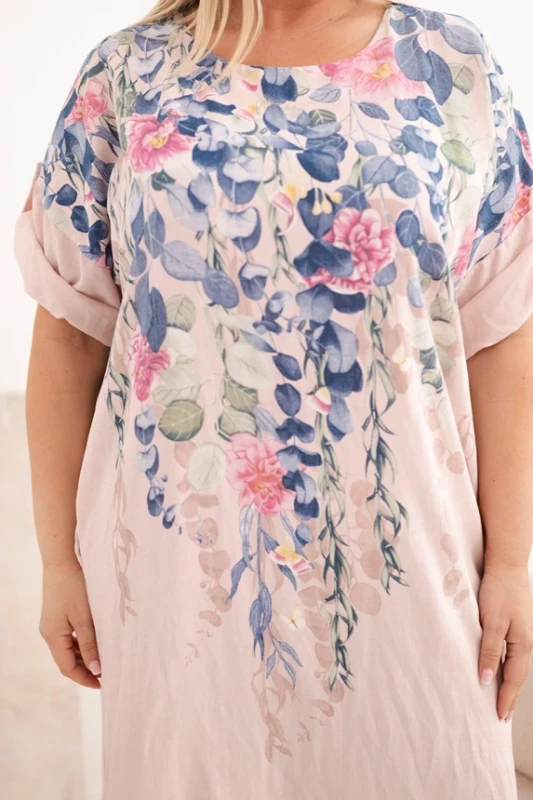 Sukienka plus size wiskozowa w kwiaty ( 46-50)  