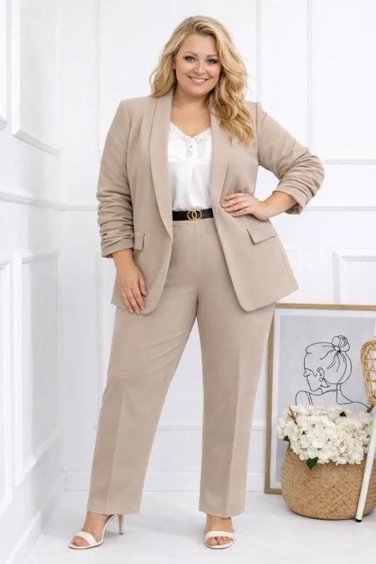 Garnitur damski plus size + pasek  ( r. 50-54) 