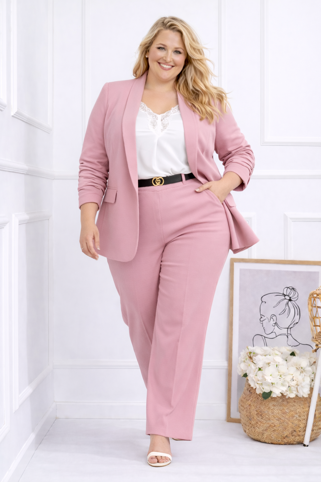 Garnitur damski plus size + pasek  ( r. 50-54)    