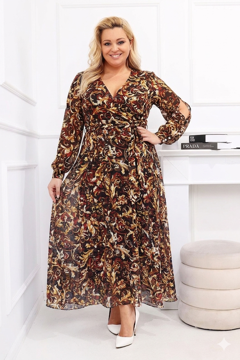 Szyfonowa sukienka plus size maxi LAILA mod - ( r. 46-56 )   