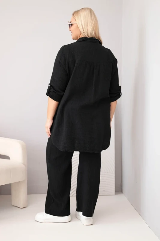 Komplet damski muślinowy Plus Size ( r. 46-48)   