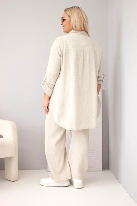 Komplet damski muślinowy Plus Size ( r. 46-48)    