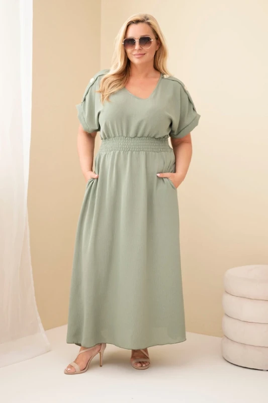 Sukienka maxi plus size z guzikami  ( r. 46/50)  