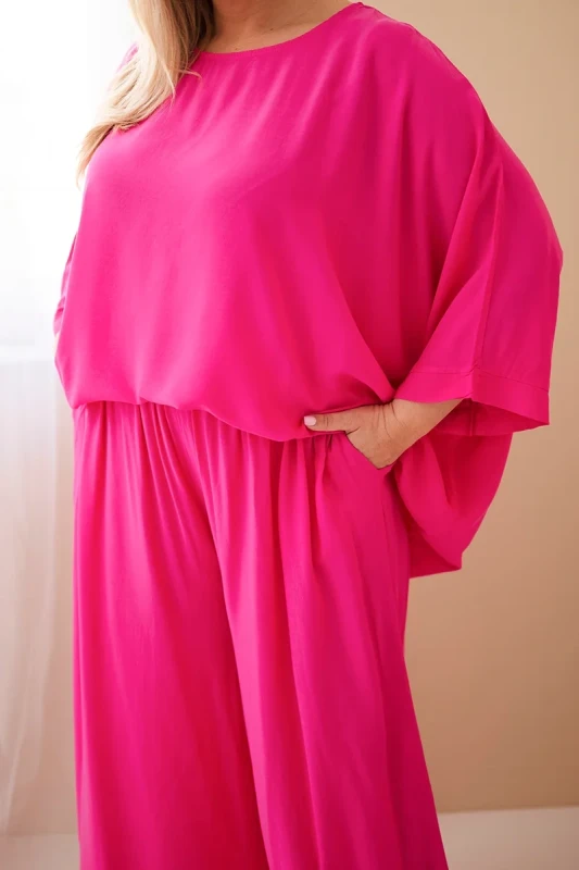 Komplet damski Plus Size wiskozowy z szerokimi spodniami ( r. 48-60) 