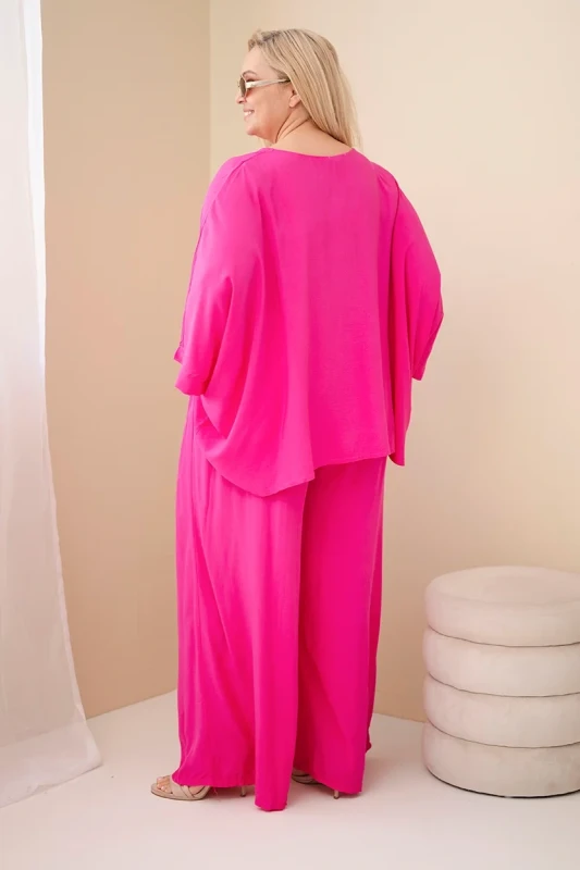Komplet damski Plus Size wiskozowy z szerokimi spodniami ( r. 48-60) 