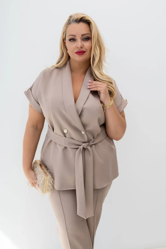 Komplet plus size  MOTII - kawa ( r. 46-52)    