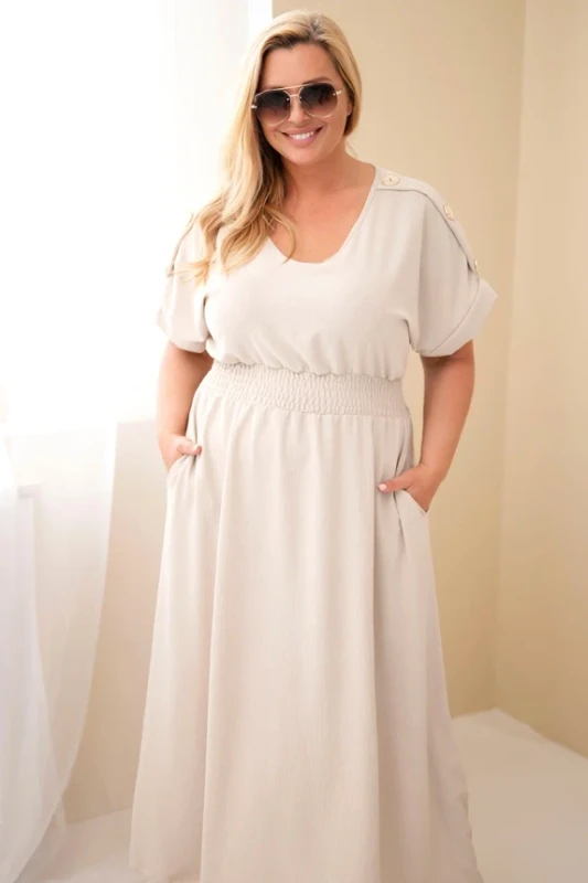 Sukienka maxi plus size z guzikami  ( r. 46/50)