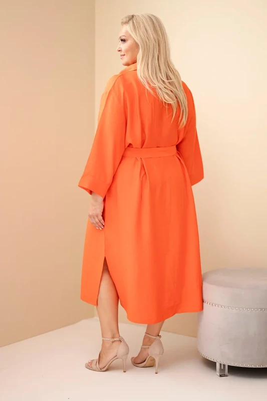 Sukienka damska bawełniana Plus Size koszulowa z paskiem ( 48-54)