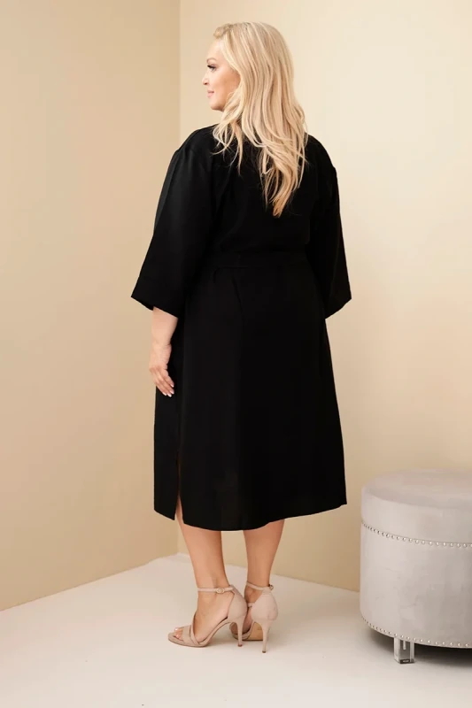 Sukienka damska bawełniana Plus Size koszulowa z paskiem ( 48-54)  