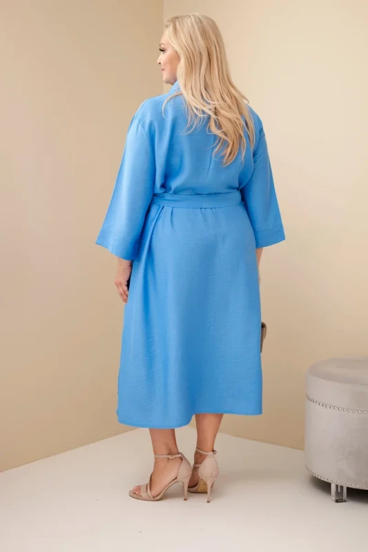 Sukienka damska bawełniana Plus Size koszulowa z paskiem ( 48-54)   