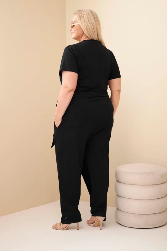 Kombinezon damski plus size z wiązaniem ( 44-54)