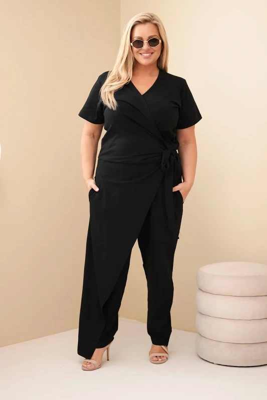 Kombinezon damski plus size z wiązaniem ( 44-54)