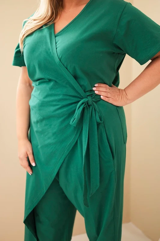 Kombinezon damski plus size z wiązaniem ( 44-54)  