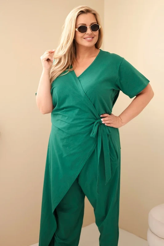 Kombinezon damski plus size z wiązaniem ( 44-54)  