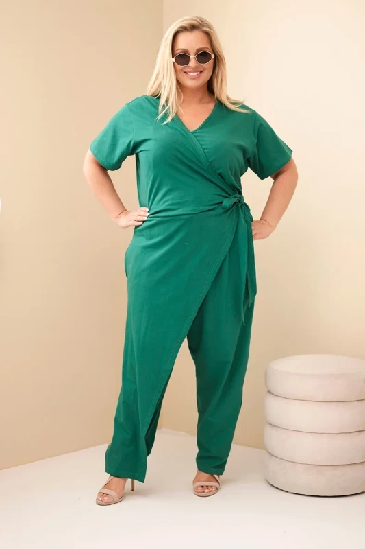 Kombinezon damski plus size z wiązaniem ( 44-54)  