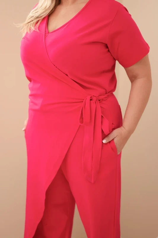 Kombinezon damski plus size z wiązaniem ( 44-54)   
