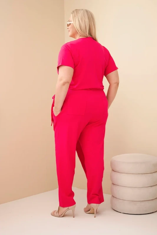 Kombinezon damski plus size z wiązaniem ( 44-54)   