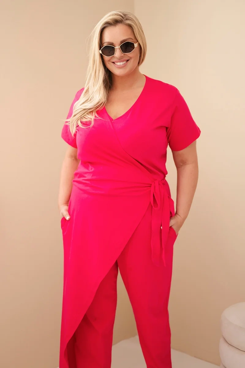 Kombinezon damski plus size z wiązaniem ( 44-54)   
