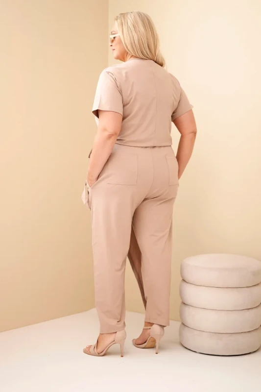 Kombinezon damski plus size z wiązaniem ( 44-54)   