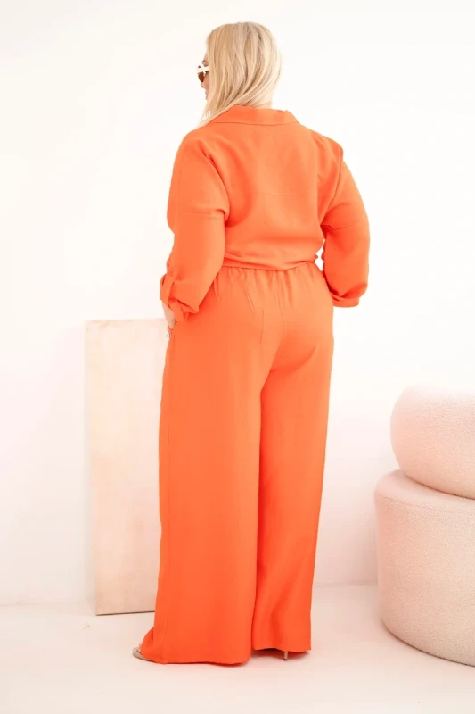 Komplet damski Plus Size z koszulą i szerokimi spodniami  ( r. 50-54)