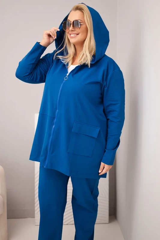 Komplet damski bawełniany Plus Size z bluzą i spodniami  ( r. 48-54) 