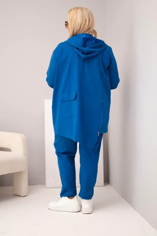 Komplet damski bawełniany Plus Size z bluzą i spodniami  ( r. 48-54) 