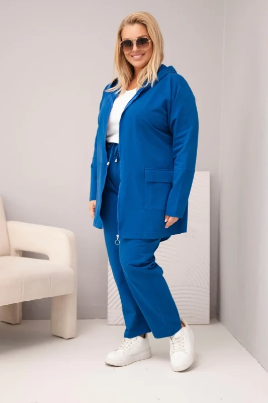 Komplet damski bawełniany Plus Size z bluzą i spodniami  ( r. 48-54) 