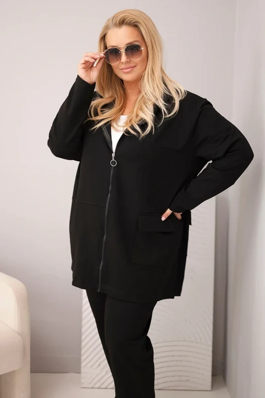 Komplet damski bawełniany Plus Size z bluzą i spodniami  ( r. 48-54)  
