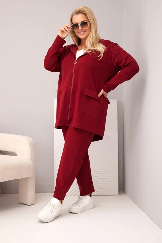 Komplet damski bawełniany Plus Size z bluzą i spodniami  ( r. 48-54)   
