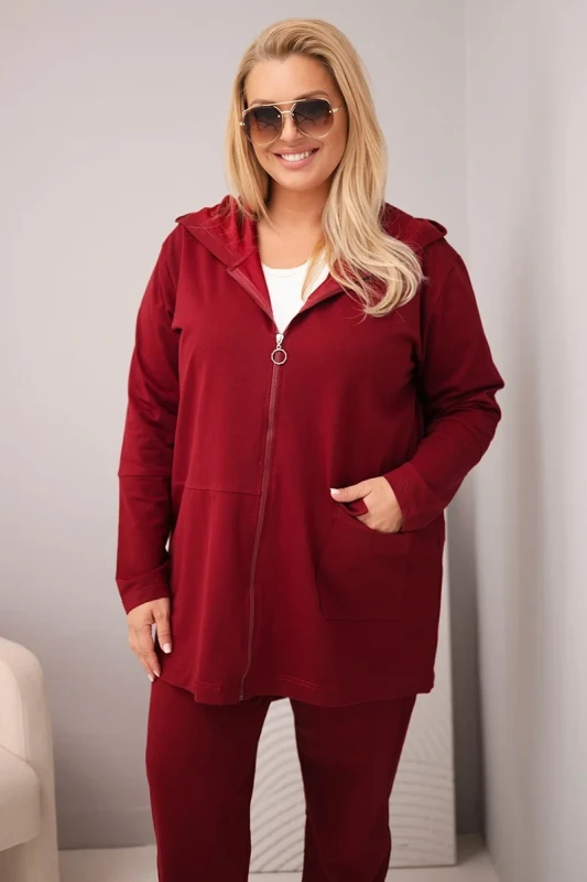 Komplet damski bawełniany Plus Size z bluzą i spodniami  ( r. 48-54)   