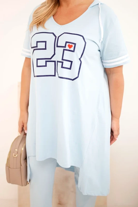 Komplet damski bawełniany Plus Size z bluzą i spodniami  ( r. 44-52)  