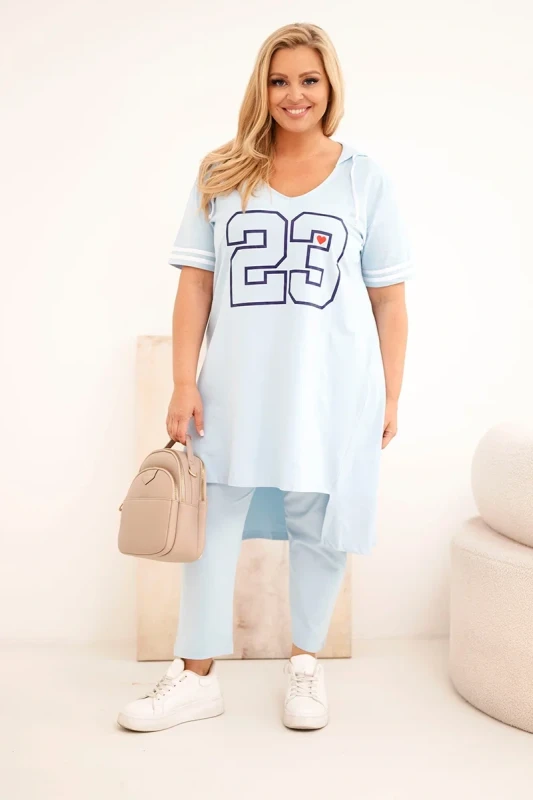 Komplet damski bawełniany Plus Size z bluzą i spodniami  ( r. 44-52)  