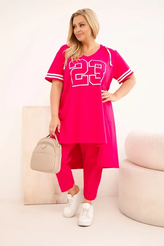 Komplet damski bawełniany Plus Size z bluzą i spodniami  ( r. 44-52)  