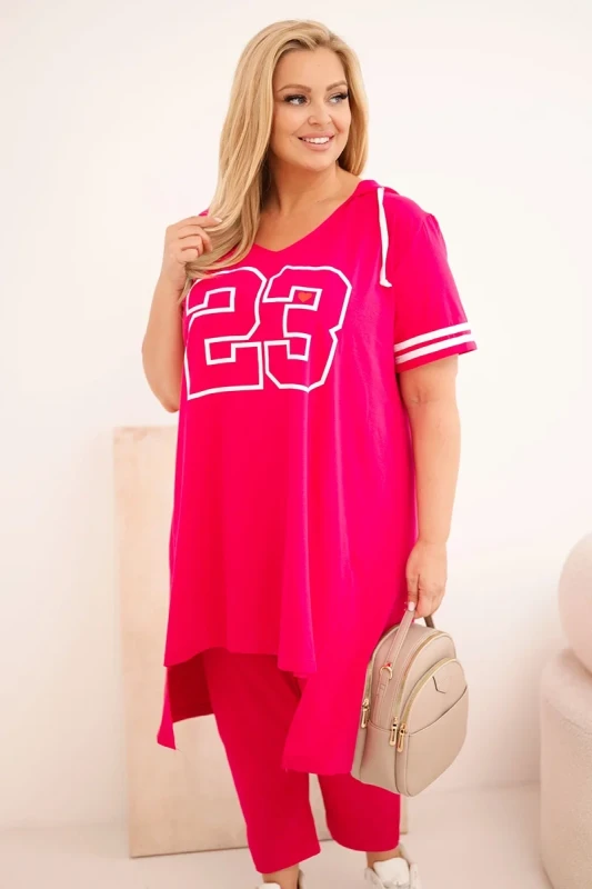Komplet damski bawełniany Plus Size z bluzą i spodniami  ( r. 44-52)  