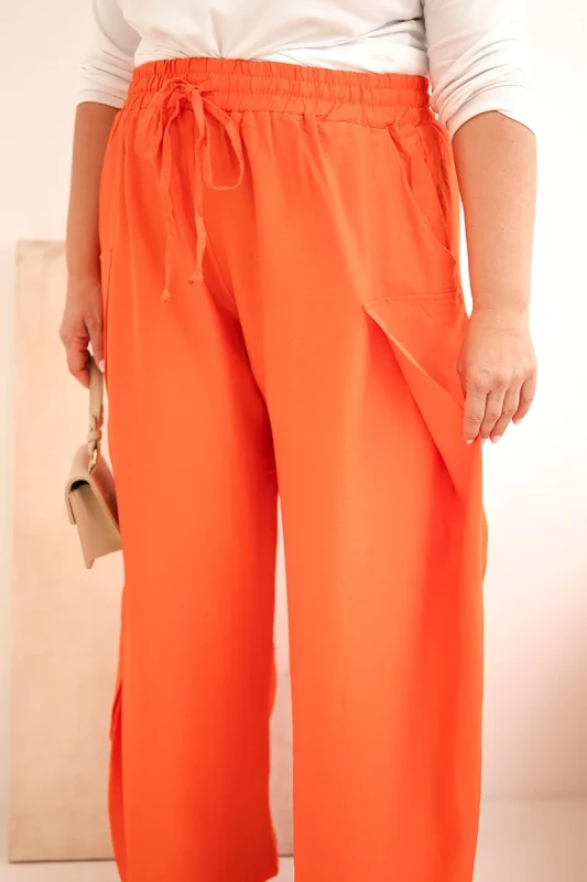 Spodnie damskie bawełniane Plus Size z gumką w pasie ( r. 48-54)