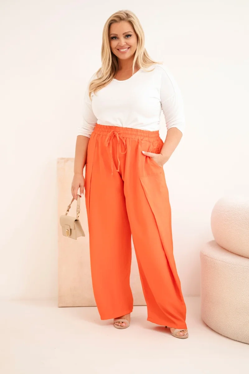 Spodnie damskie bawełniane Plus Size z gumką w pasie ( r. 48-54)