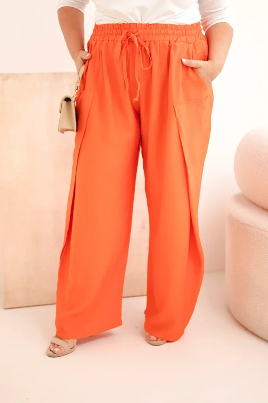 Spodnie damskie bawełniane Plus Size z gumką w pasie ( r. 48-54)