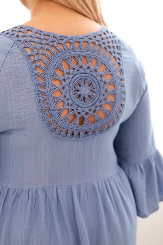 Sukienka plus size z ażurowymi plecami ( r. 44-50) - 100 % wiskoza  