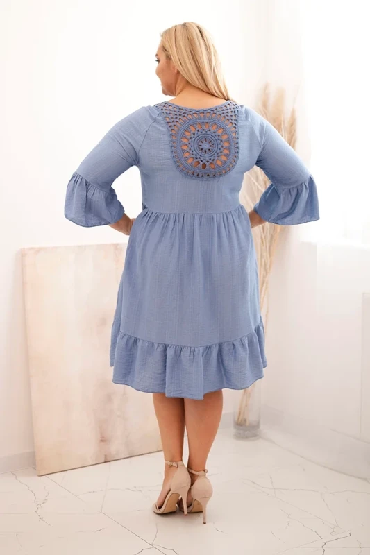 Sukienka plus size z ażurowymi plecami ( r. 44-50) - 100 % wiskoza  