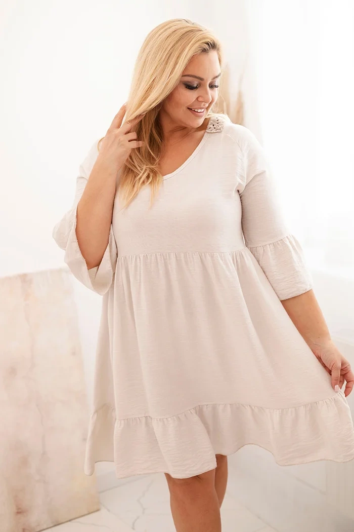 Sukienka plus size z ażurowymi plecami ( r. 44-50) - 100 % wiskoza  