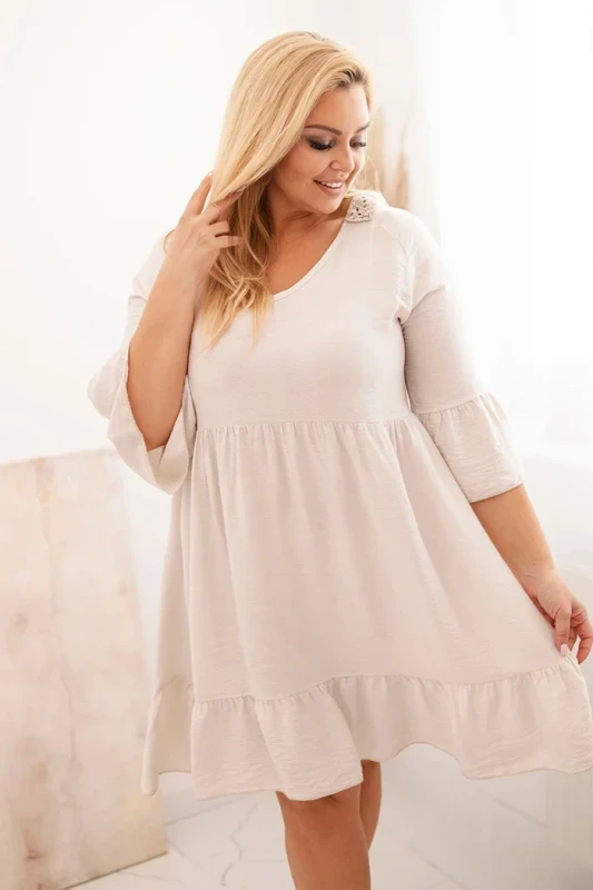 Sukienka plus size z ażurowymi plecami ( r. 44-50) - 100 % wiskoza  